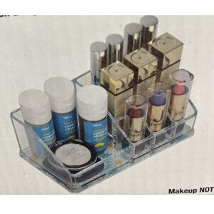 NEW Sorbus Mini Beauty Cosmetic Organizer Case 9 Compartments Acrylic Fabfitfun